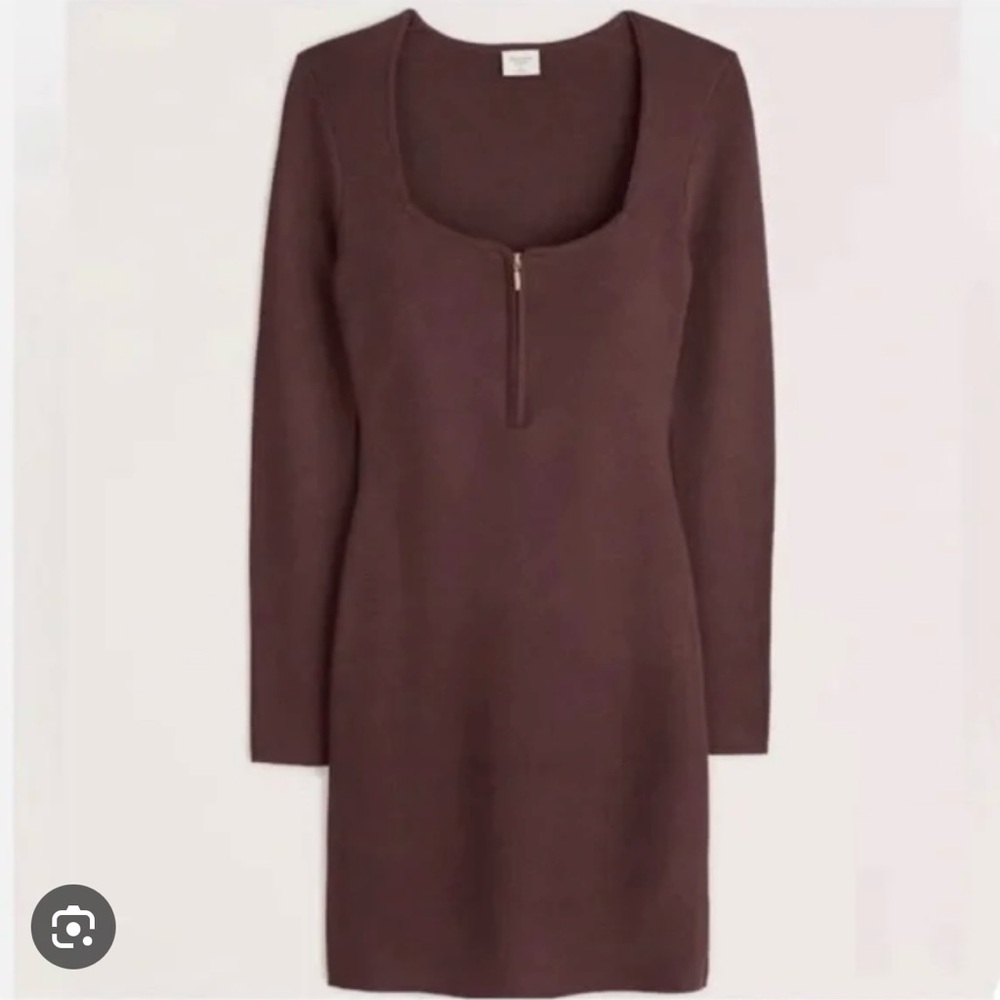 NEW with tags - Abercrombie & Fitch long sleeve half zip midi dress